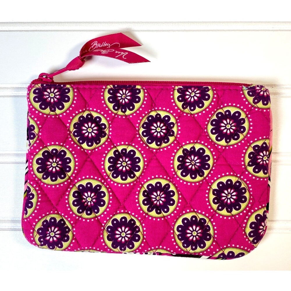 Vera Bradley Very Berry Small Cosmetic Makeup Toiletry Zipper Pouch Vinyl Liner